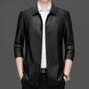Romon Men's Business Lapel PU Leather Jacket LMDH2533