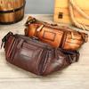 Vera Pelle Borsa da Petto da Uomo Retro Marsupio Monospalla a Tracolla Marsupio da Uomo in Pelle Bovina