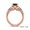 Accessories, Stylish Black Square Zircon Ring, Engagement Proposal Accessories