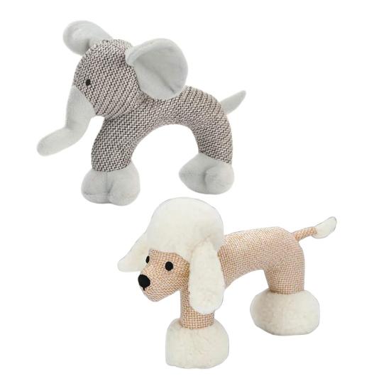 

Plush Dog Chew Toy Squeaky Linen Stuffed Animals Interactive Puppy Teething Toy for Small And Medium Dogs Teeth Cleaning F