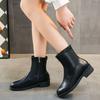 Fashion White Woman Short Shoes Leather Booties Round Toe Ankle Boots for Women Comfortable and Elegant Spring 2024 Pu High Quality Hot