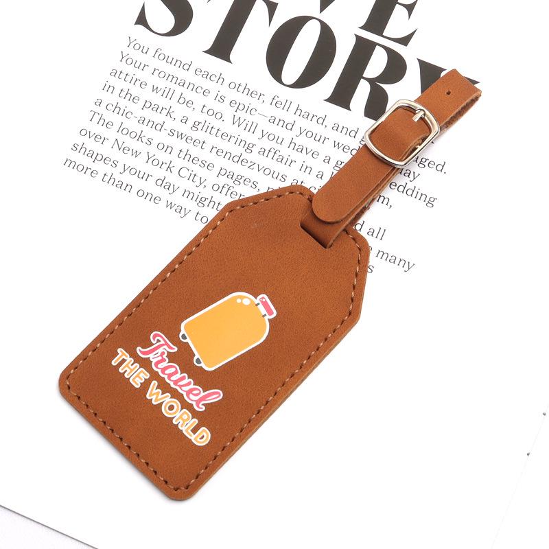 PU Leather Luggage Tag Holder for Suitcases and Backpacks