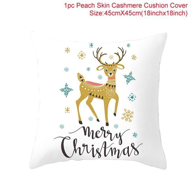45cm Christmas Cushion Cover Navidad Merry Christmas Decorations For Home Xmas Noel Cristmas Ornaments New Year Gifts