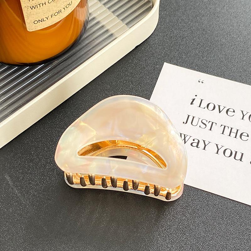 Elegante Presilha de Cabelo de Liga de Acetato Estilo Coreano Design Vintage Meia Lua Para Mulheres