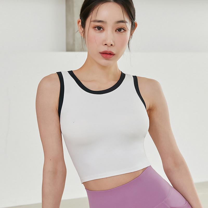 

Ударопрочная майка для йоги с вырезом-борцовкой: Предотвращающая провисание, высокоинтенсивная поддержка для спорта и танцев Small белый