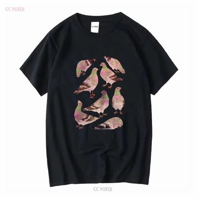 Bunte Tauben Baumwolle Herren T-Shirt Oberteil Freizeitkleidung vintage Gewaschen Dehnbar Atmungsaktiv Stilvoll Bequem streetwear homme