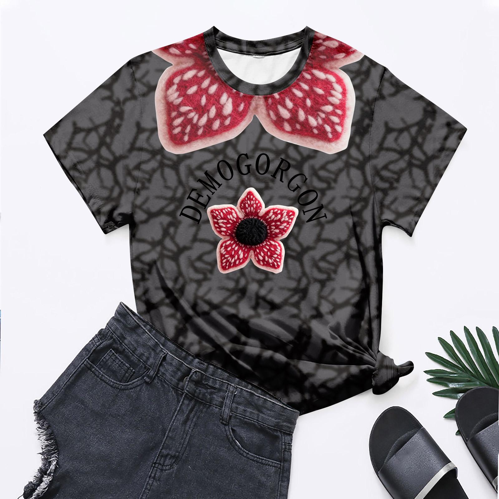 

Модные топы с круглым вырезом, рукавами реглан и коротким рукавом, рабочая одежда с принтом, женские летние топы S киноварь