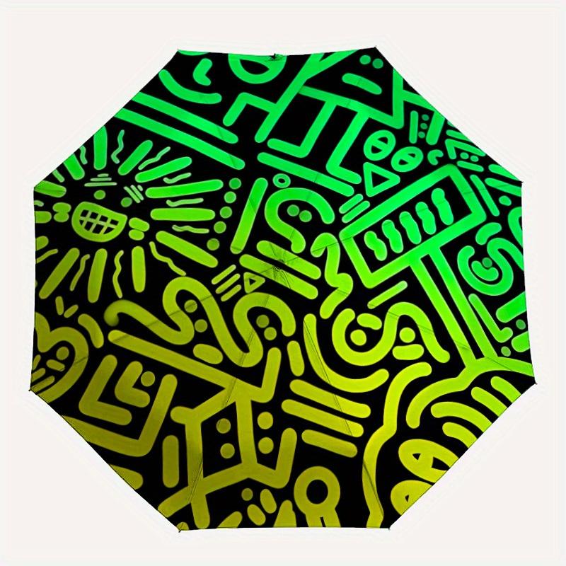 

1pc Abstract Artwork Automatic Open, Sturdy Iron Frame, Compact Folding Design, All-Season Portable Umbrella for Women & Men yy250801118