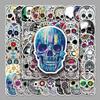 Iridescent Skull Stickers: 50-Piece Halloween Suitcase, Scooter, and Phone Decor Set