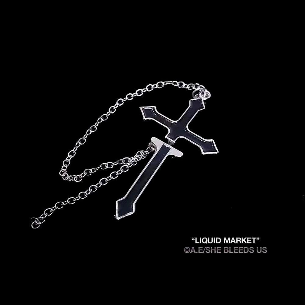 Vintage Schwarze Große Kreuz Quasten Ohrringe Für Frauen Party Zirkon Punk Trendy Gothic Metall Ring Ohrringe Geschenke