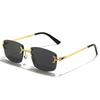 HBK 2022 Luxury Sunglasses Custom Designer Small Rectangle Sun Glasses 2022 Trendy Woman Rimless Sunglasses