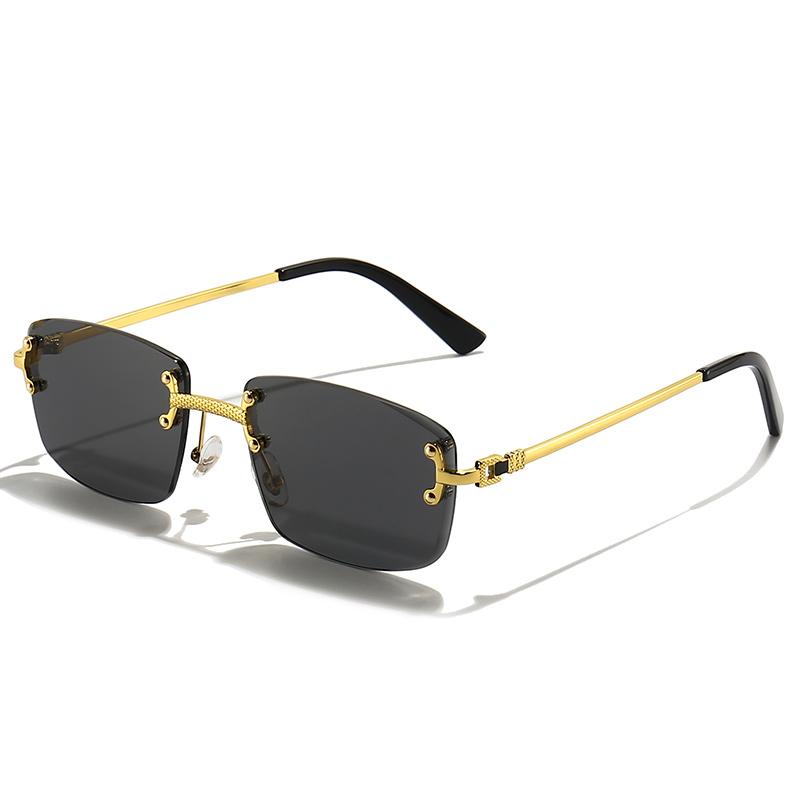 HBK 2022 Luxury Sunglasses Custom Designer Small Rectangle Sun Glasses 2022 Trendy Woman Rimless Sunglasses