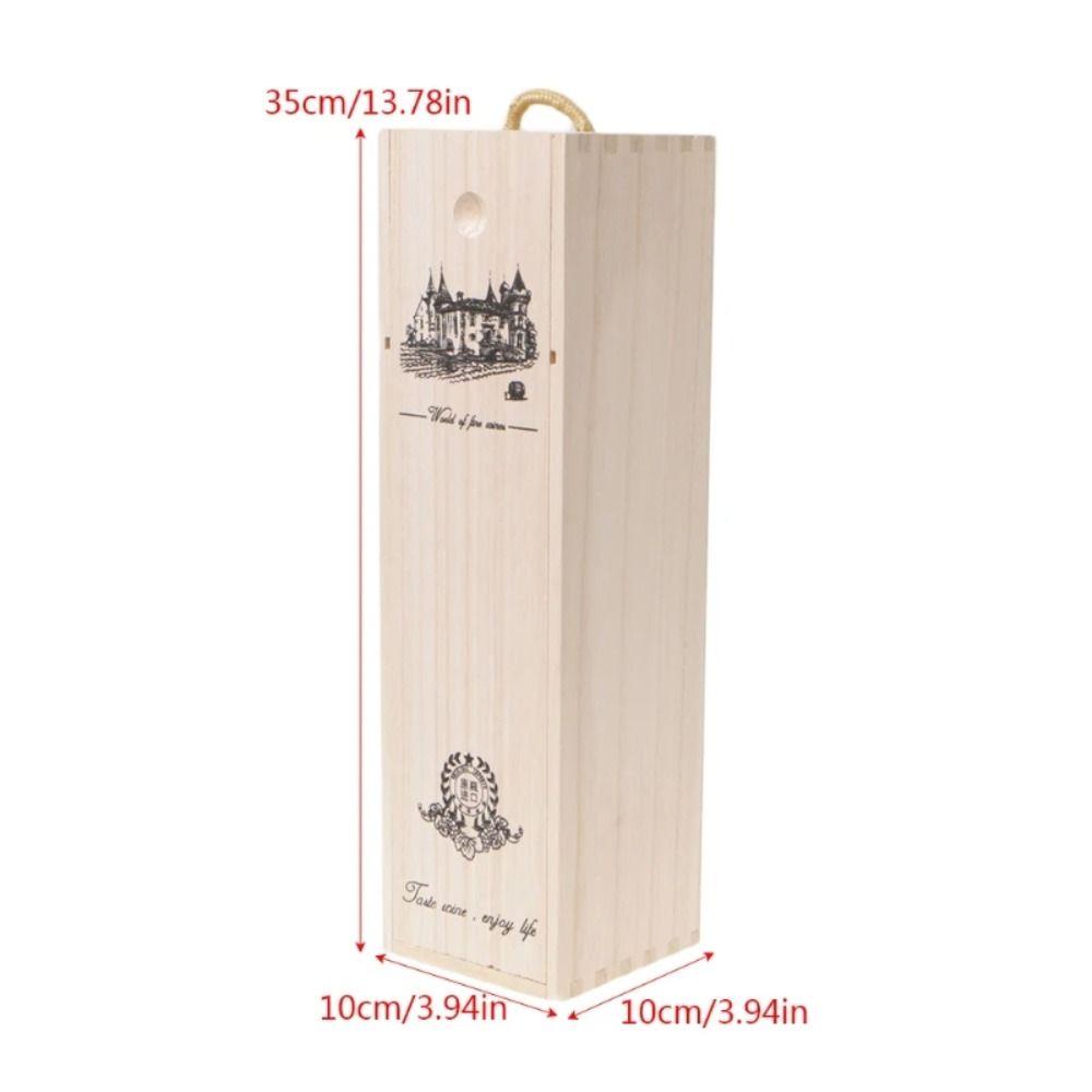 with Rope Handle Red Wine Packing Box Fixed Pallet Wine Storage Box Creative Wooden Wine Box Party