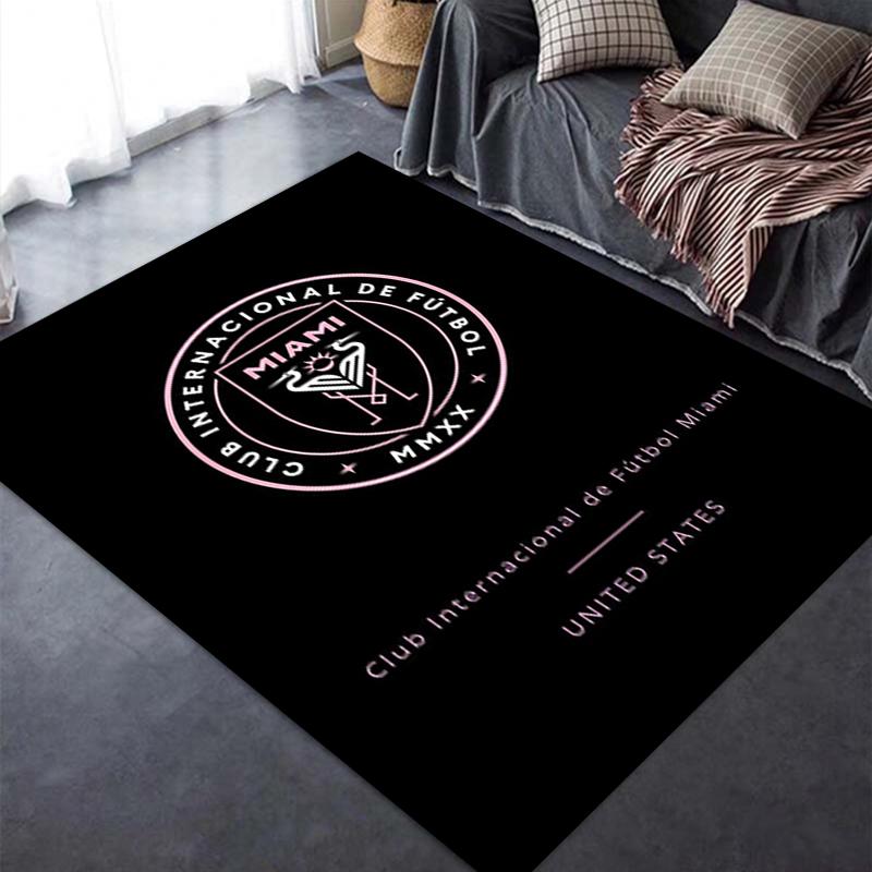 Nouveau Tapis Inter Miami CF 2025 pour Salon Chambre Maison Décoration Canapé, Tapis de Sol Antidérapant pour Jouer avec les Enfants