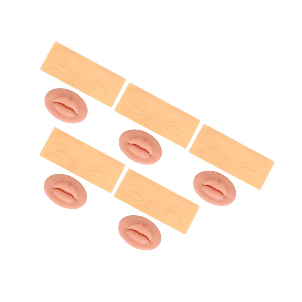 Lips Eyebrow Eyeliner Tattoo Practice Skin Soft Silicone 3D Microblading Practice Skin for Novice