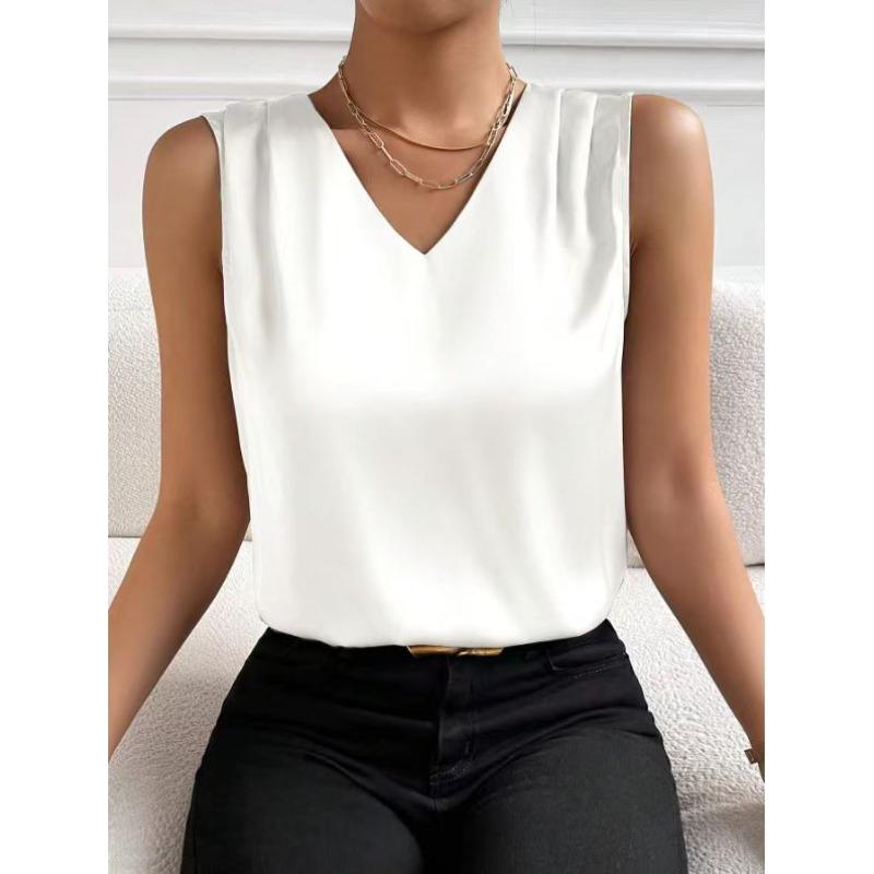 Women's Vest Sleeveless Elegant Tank Top As Base Layer Shirt
