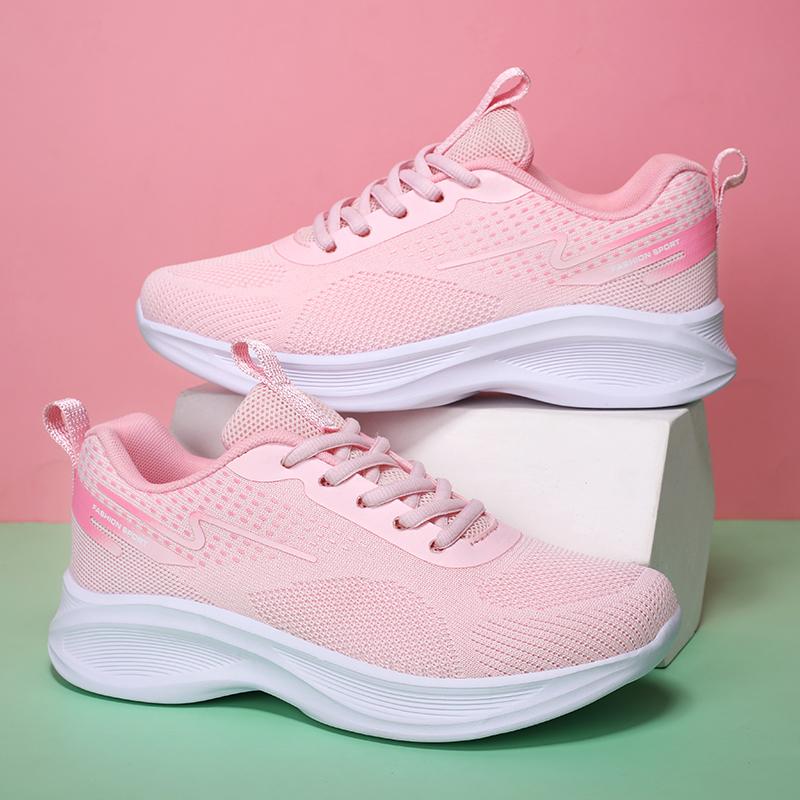 Breathale Casual Sneakers Women Knitted Lightweight Running Shoes Anti-slip Casual Sports Footwear for Jogging Walking Traveling