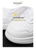Warrior Kids' Winter 2025 White Leather Sneakers with Rotating Button for Boys and Girls - Versatile Casual Shoes