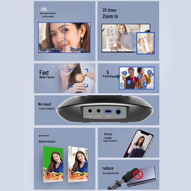 

HIKVISION 4K Live Streaming PTZ Webcam with 5x Zoom