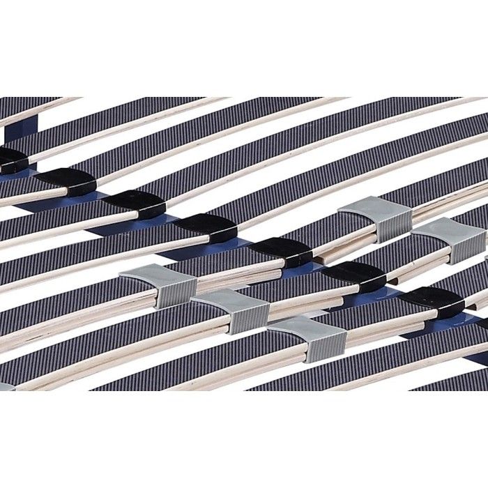 Marion - Black Bed Base Reinforced Slatted Frame and Adjustable Support Feet 120x200 X 29 Cm In Metal - R Assembly