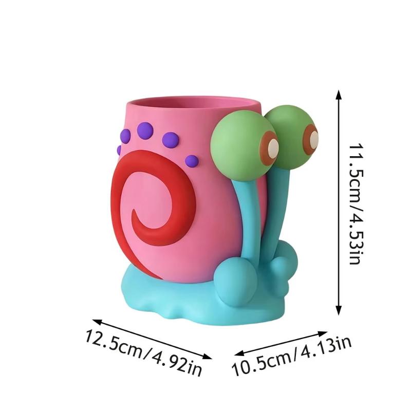 Cute Cartoon Snail Pen Holder Desktop Stationery Organizer Pencil Cup For Kids Students Office School Supplies Gift