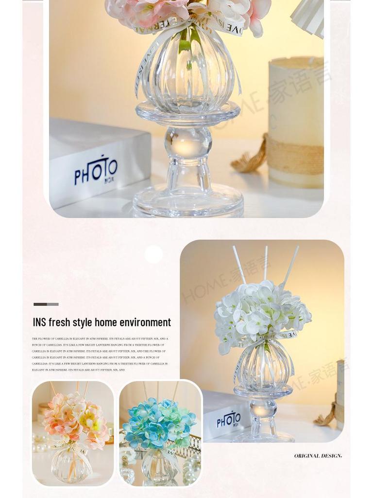 Floral Aroma Diffuser Bottle: Flameless Essential Oil Home Fragrance Gift for Bedroom, Long-Lasting and High-End.
