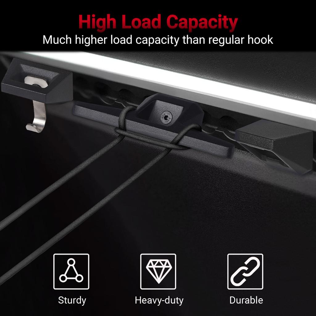 For Tesla Cybertruck 2024 Car Equipment 4 Hooks 2 D-rings 1 Opener Black Aluminum Rear Bucket Pull Ring Track Accessories Set
