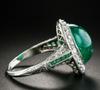 Luxury Group Grandmother Green Jewel Ring, Eagle Claw Micro Ring Hand Jewelry