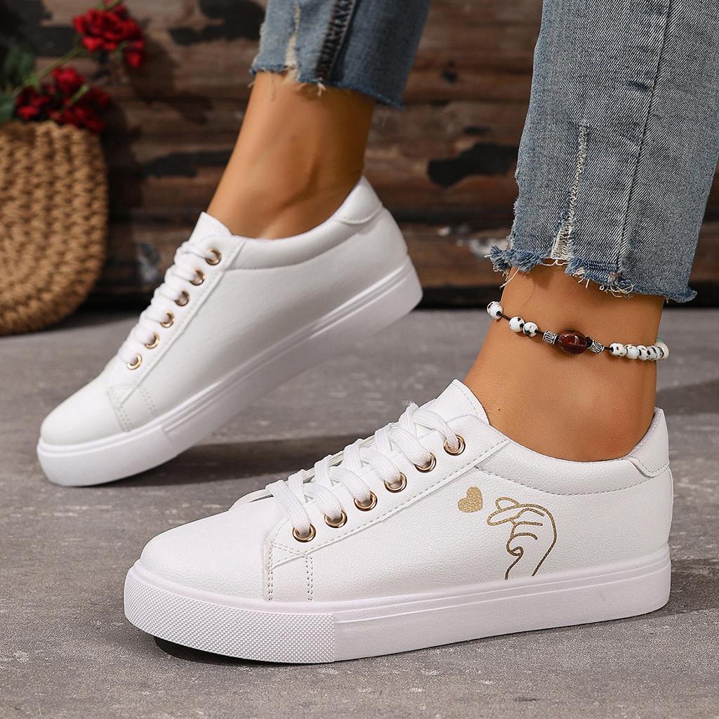 Fashion Women's Sneakers Leather Shoes Spring Trend Casual Flats Sneakers Female  Comfort White Vulcanized Platform Shoes