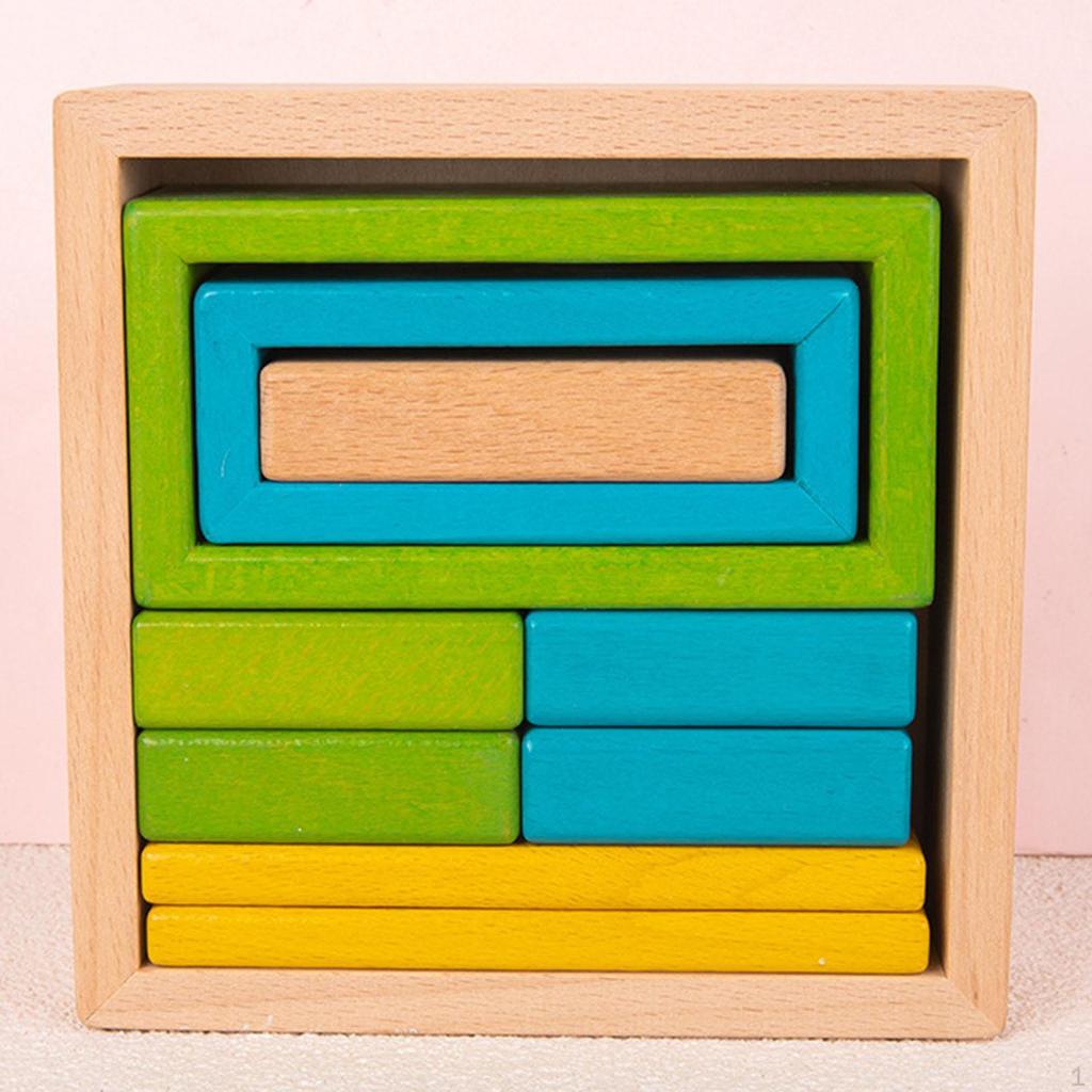 Creative Wooden Stacker Nesting Montessori Matching Geometric Fine Educational Toys