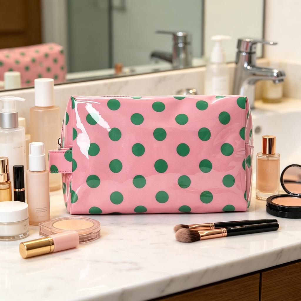 Wave Lit Makeup Bag, Large Capacity Waterproof Wash Bag, Travel Skincare Storage Bag, Women's Bag. Multiple Colors Available