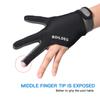 Billiard Glove Anti-skid Breathable Cue Sport Glove 3 Finger Super Elastic Sports Glove Fits On