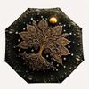 1pc Golden Mandala Automatic Open/Close Umbrella, Portable Folding Umbrella for Travel, Themed Events, It is suitable as a gift for various festivals,