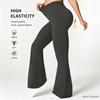 Women's High Waist Micro Flare Yoga Pants for Spring & Autumn - Elastic, Straight Leg for Outdoor Running & Fitness