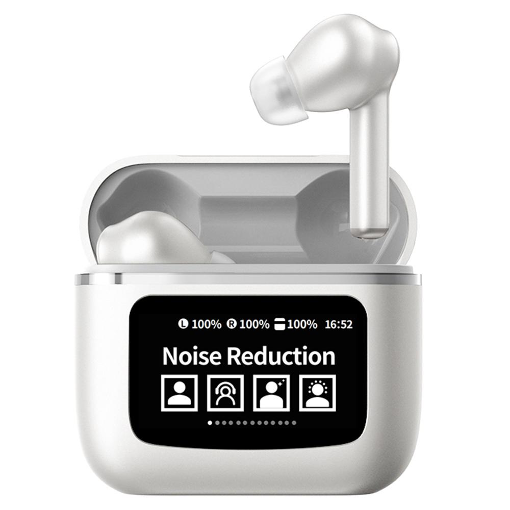 

YW09 In-Ear Bluetooth-compatible Headphone Sports Earphone with LCD Touch Screen Charging Bin Silver