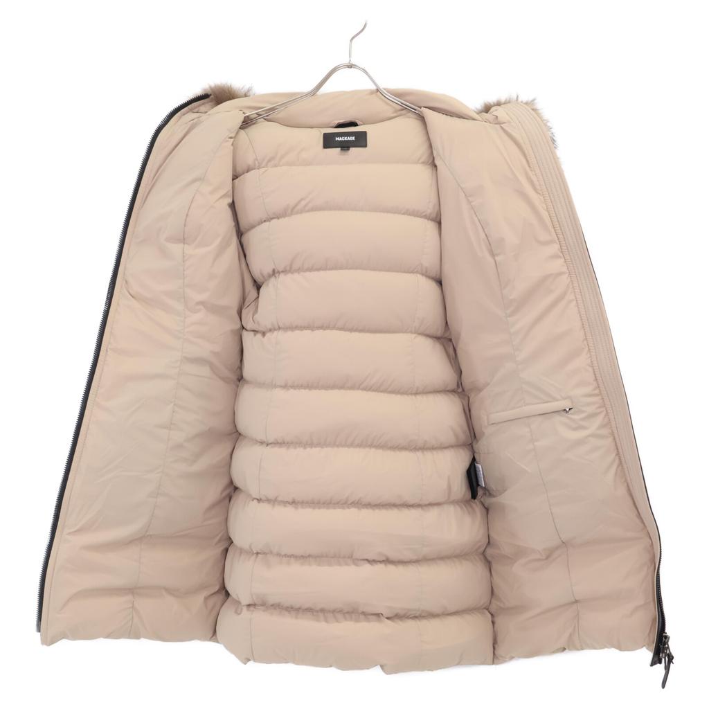 Mackage [Good Condition] CALLA-F Leather Piping and Fur Hoodie Down Jacket L/G beigeUsed