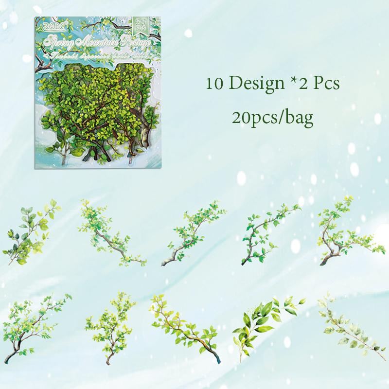 

Mr. Paper, 6 styles Tsubaki Muyo series Plant sticker pack handbook decorative stickers, stationery stickers Gifts