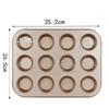 Forma de bolo de 12 furos para uso doméstico 12 assadeiras assadeiras assadeira de 12 furos chapa chapa assadeira assadeira de 5 cm assadeira assadeira
