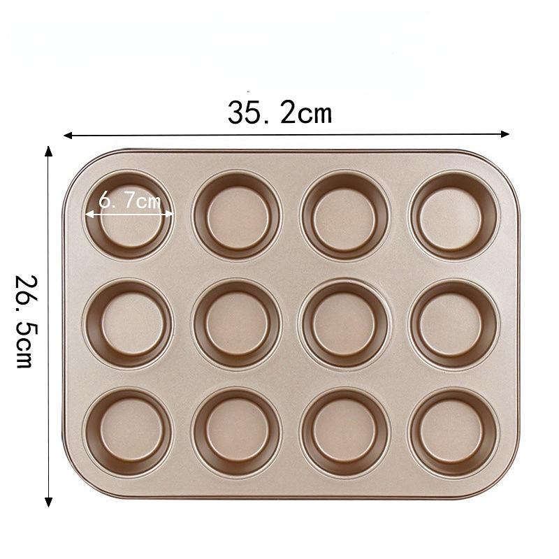 Forma de bolo de 12 furos para uso doméstico 12 assadeiras assadeiras assadeira de 12 furos chapa chapa assadeira assadeira de 5 cm assadeira assadeira