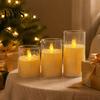 Safe Flameless Candles for Kids Rooms LED Candles, Battery Operated Acrylic Pillar Realistic Wax Reusable Events Warm Color Flickering Light
