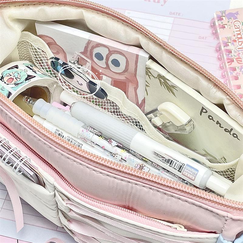 Sladké Přenosné Pouzdro na Tužky Kreativní Jednoduchá Taška na Psací Potřeby Velkokapacitní Taška na Pera ve Stylu Baletu Multifunkční Úložná Taška