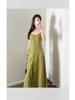 Women's Elegant Temperament Sleeveless Square Neck Temperament Simple Melody Dress 030