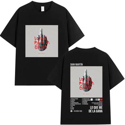 Rapper Dani Martin Lo Que Me De La Gana Tour Camiseta Gráfica de Moda Retro para Hombre y Mujer 2025 Verano Algodón Puro 100%