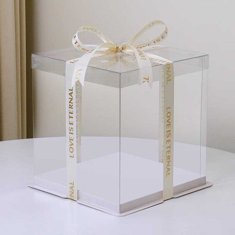 8-Inch Tall Square Double-Layer Transparent Cake Boxes