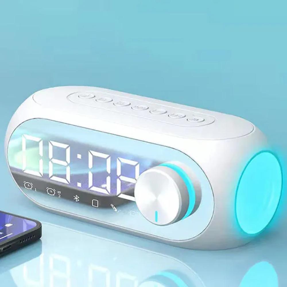 

Alarm Clock Portable Bluetooth Speaker Radio FM Subwoofer Wireless Sound Box Music Mini Woofers Caixa De Som Coluna Lamp Bocina білий