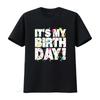 It S My Birthday T Shirt for Shirtns Kids Confetti Vintage Washed Versatile Slightly Casual Fashion Unisex Homme Graphic