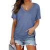 Women's Striped  T-Shirts (women’s) Printed Fashion Gradient Short Sleeved Casual V-neck T-shirt for Women