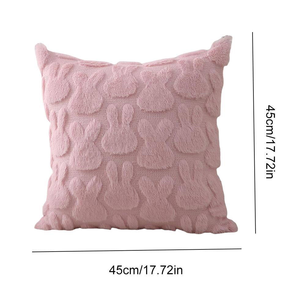 Easter Bunny Pillow Cover 45x45cm Plush Rabbit Pillow Case Happy Easter Decoration Pillowcase for Home Decor Sofa Cushion Cover