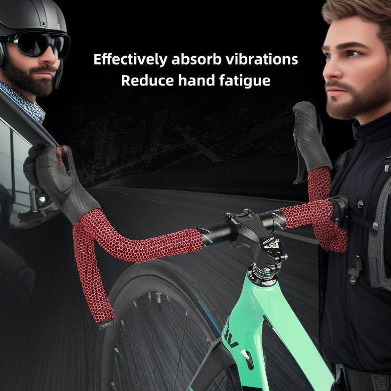 2 Rolls Bike Handlebar Tape Honeycomb Texture Non Slip Breathable Shock Absorbing For Road Mountain Cycling Rides