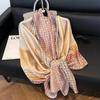 Britischer Stil Seidenschal aus Maulbeerseide: 180x90cm Sommer Sonnenschutz, Modischer Koreanischer Stil, Großer Schal für Damen, Ideal für Frühling und Herbst.